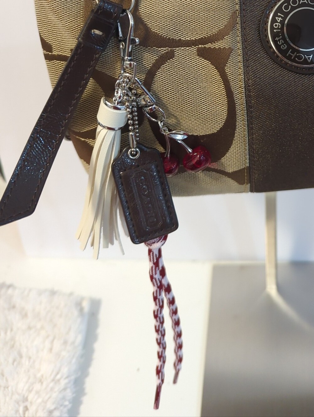 Coach Authentic Hang Tag With Unbranded Embellishments Cherry Tassel Fall Vibes